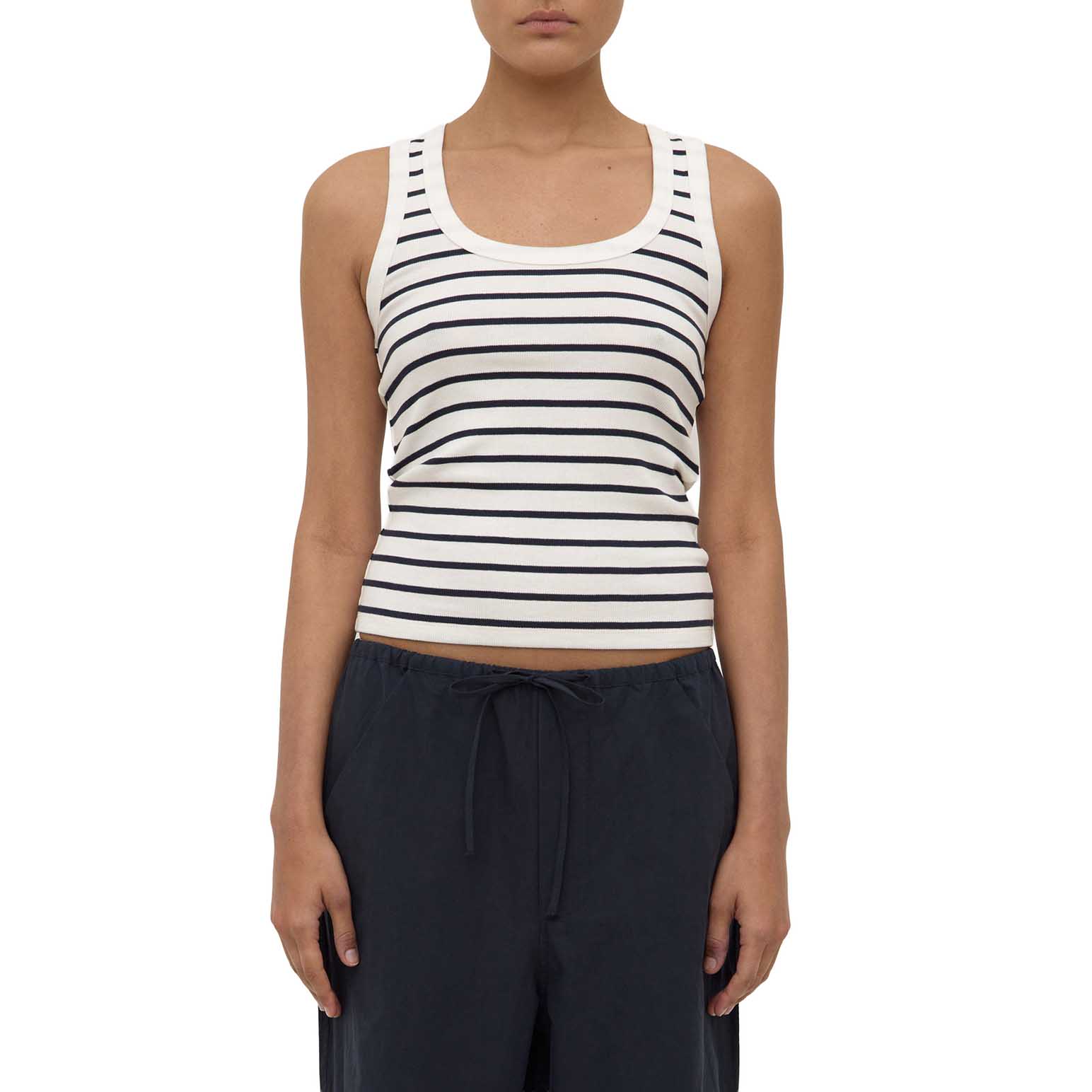 Assembly Label Leony Stripe Tank True Navy Antique White